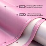 Pink rectangular ASTONFOG PU leather lash bed cover on a professional massage table, showcasing its smooth, waterproof surfac