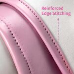 Pink rectangular ASTONFOG PU leather lash bed cover on a professional massage table, showcasing its smooth, waterproof surfac