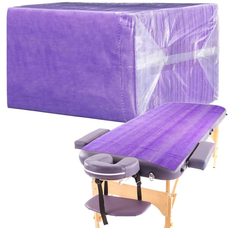 Breling 100-Pack Purple Disposable Massage Table Sheets, 31.5" x 71"