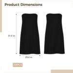 A stack of individually wrapped black disposable spa wraps for women, showing the soft non-woven material.