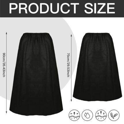 A stack of individually wrapped black disposable spa wraps, showing the non-woven fabric texture and adjustable design.