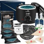 Lifestance L2 Digital Wax Pot Warmer Kit with jasmine hard wax beads and waxing accessories displayed.