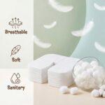 Stack of 100 Viliqiou disposable white face cradle covers for massage tables and chairs, shown unfolded and stacked.